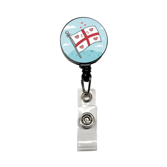 Kawaii England Flag Retractable ID Key Card Name Tag Badge Holder with Clip