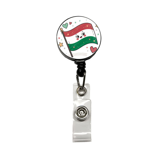 Kawaii Hungary Flag Retractable ID Key Card Name Tag Badge Holder with Clip