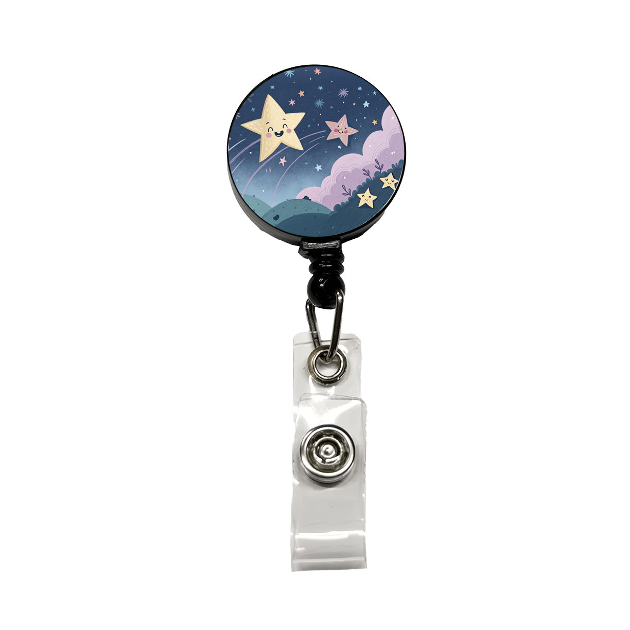 Kawaii Milky Way Retractable ID Key Card Name Tag Badge Holder with Clip