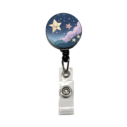 Kawaii Milky Way Retractable ID Key Card Name Tag Badge Holder with Clip