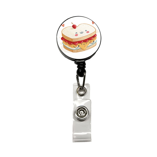 Kawaii Peanut Butter And Jelly Sandwich Retractable ID Key Card Name Tag Badge Holder with Clip