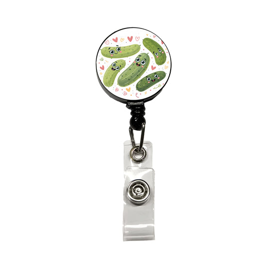 Kawaii Pickles Retractable ID Key Card Name Tag Badge Holder with Clip