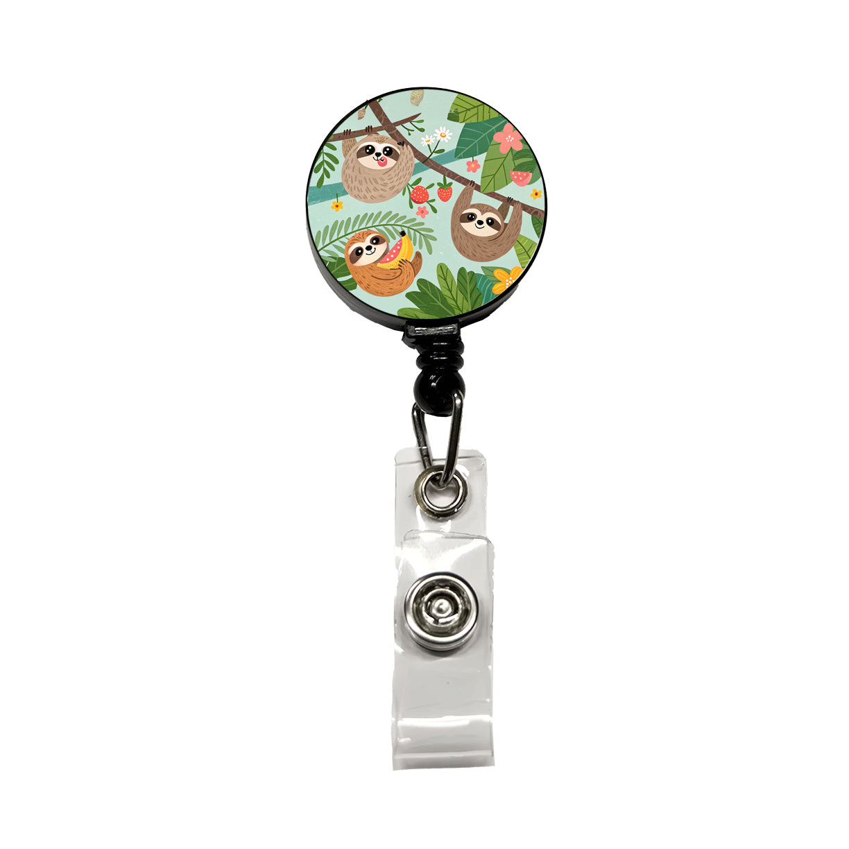 Kawaii Sloths Retractable ID Key Card Name Tag Badge Holder with Clip