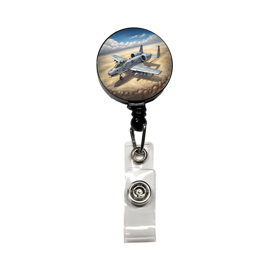 A-10 Warthog Thunderbolt II US Air Force Ground Attack Plane Retractable ID Key Card Name Tag Badge Holder with Clip