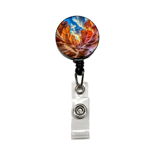 Antelope Slot Canyon Utah Nevada Retractable ID Key Card Name Tag Badge Holder with Clip