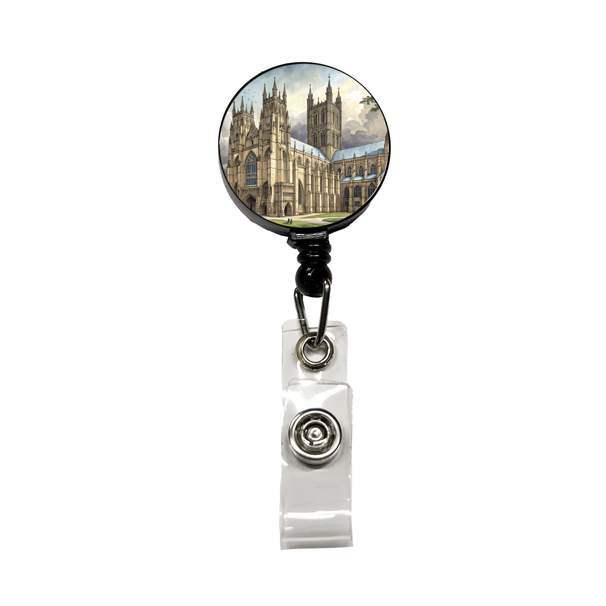 Canterbury Cathedral England Great Britain Retractable ID Key Card Name Tag Badge Holder with Clip