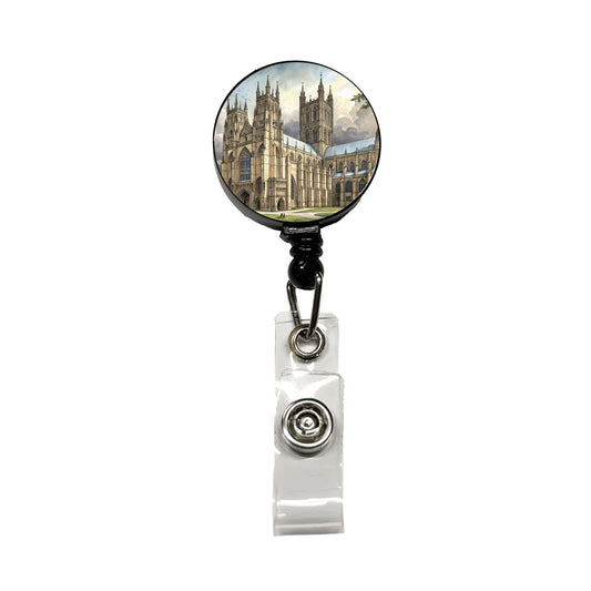 Canterbury Cathedral England Great Britain Retractable ID Key Card Name Tag Badge Holder with Clip