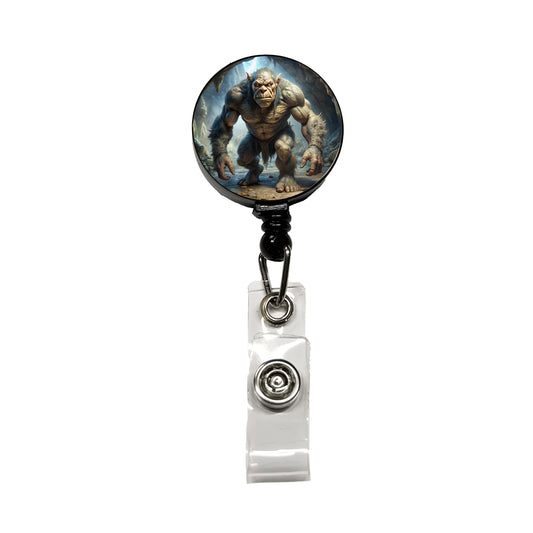 Cave Troll Fantasy Monster Retractable ID Key Card Name Tag Badge Holder with Clip
