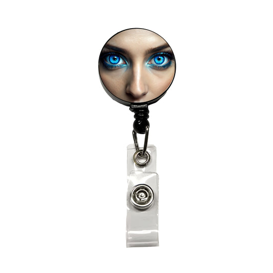 Close-Up Of Blue Eyes Retractable ID Key Card Name Tag Badge Holder with Clip