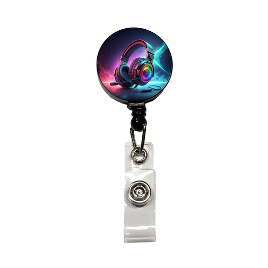 Computer Console Gaming Headphones Retractable ID Key Card Name Tag Badge Holder with Clip