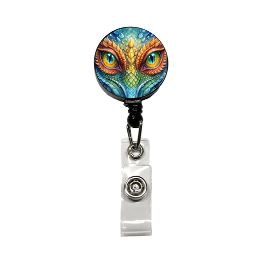 Dragon Eyes Close Up Watercolor Retractable ID Key Card Name Tag Badge Holder with Clip