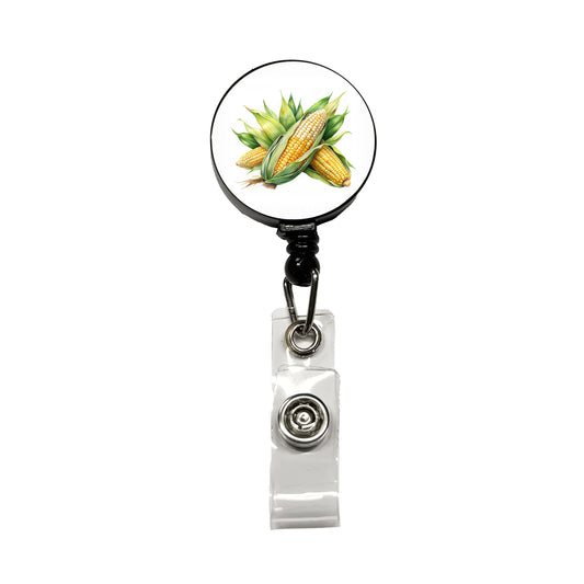 Ears of Corn Watercolor Retractable ID Key Card Name Tag Badge Holder with Clip