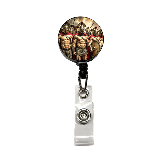 Greek Warriors from Sparta Spartans Retractable ID Key Card Name Tag Badge Holder with Clip