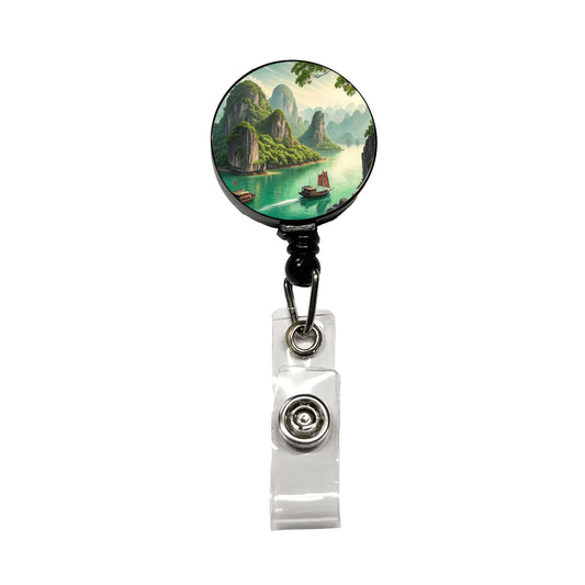 Ha Long Bay Vietnam Retractable ID Key Card Name Tag Badge Holder with Clip
