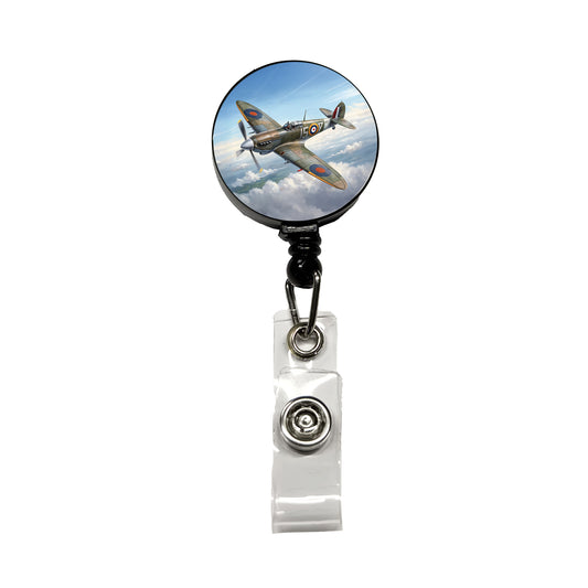 Hawker Hurricane WWII British Fighter Plane Retractable ID Key Card Name Tag Badge Holder with Clip