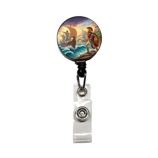Homer's Iliad And The Odyssey Trojan War Retractable ID Key Card Name Tag Badge Holder with Clip