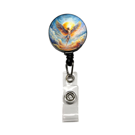 Icarus Flying Too Close To The Sun Greek Myth Watercolor Retractable ID Key Card Name Tag Badge Holder with Clip