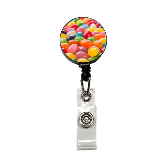 Lots of Jelly Beans Easter Candy Retractable ID Key Card Name Tag Badge Holder with Clip