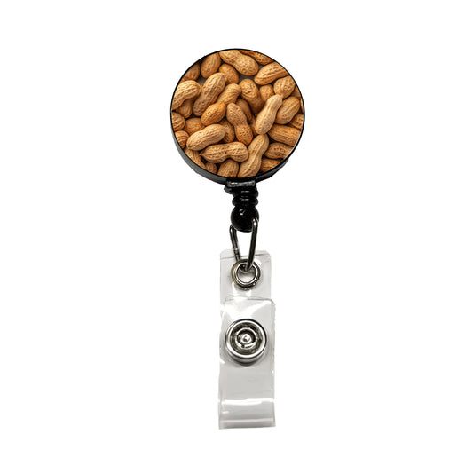 Lots of Roasted Peanuts in Their Shells Retractable ID Key Card Name Tag Badge Holder with Clip
