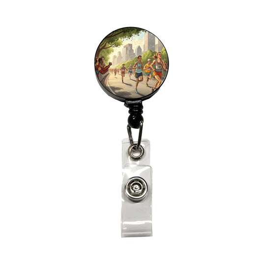 Marathon Running Race Jogging Retractable ID Key Card Name Tag Badge Holder with Clip