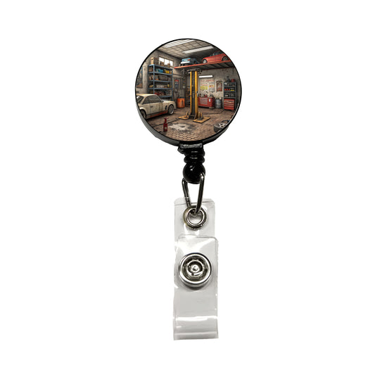 Mechanic Auto Garage Shop Retractable ID Key Card Name Tag Badge Holder with Clip
