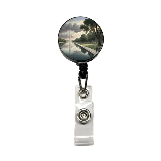 National Mall Reflecting Pool In Washington DC Retractable ID Key Card Name Tag Badge Holder with Clip