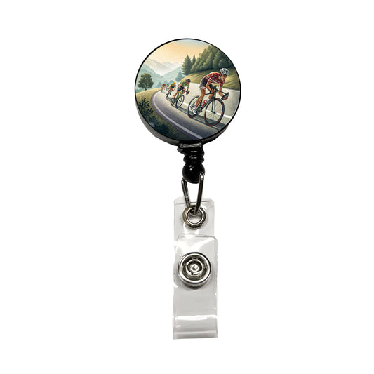 Road Bicycle Bike Racing Retractable ID Key Card Name Tag Badge Holder with Clip