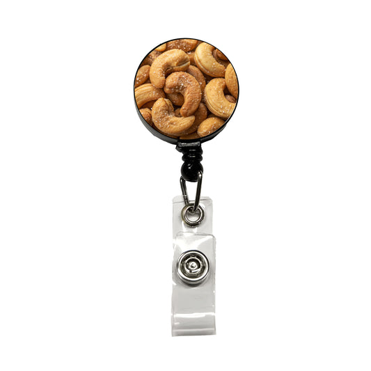 Roasted Salted Cashews Nuts Retractable ID Key Card Name Tag Badge Holder with Clip
