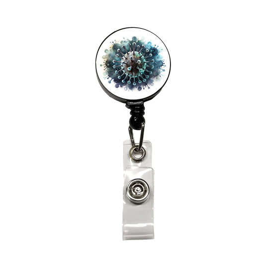 Scary Virus Black Watercolor Retractable ID Key Card Name Tag Badge Holder with Clip