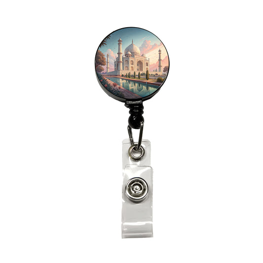 Taj Mahal India Retractable ID Key Card Name Tag Badge Holder with Clip