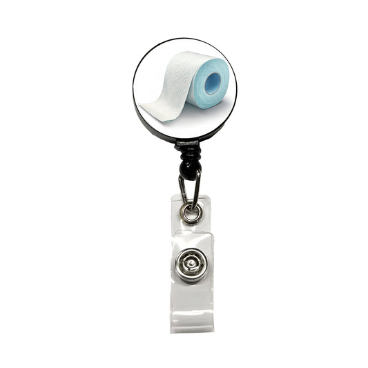 Toilet Paper Roll Retractable ID Key Card Name Tag Badge Holder with Clip