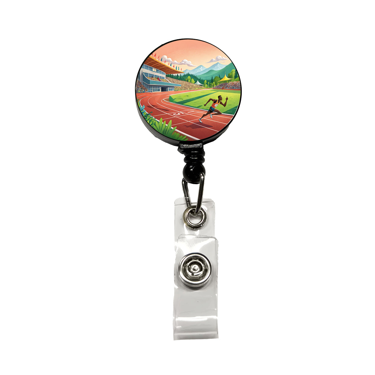 Track And Field Running Race Dash Retractable ID Key Card Name Tag Badge Holder with Clip