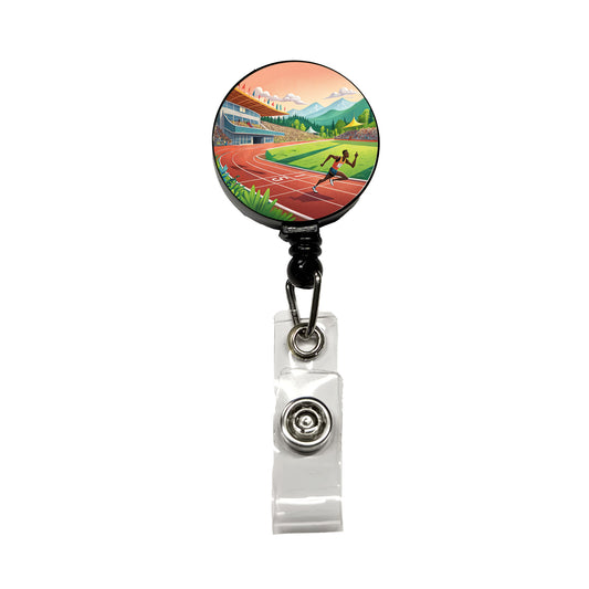 Track And Field Running Race Dash Retractable ID Key Card Name Tag Badge Holder with Clip