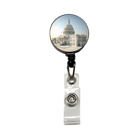 US Capitol Building Washington DC Retractable ID Key Card Name Tag Badge Holder with Clip