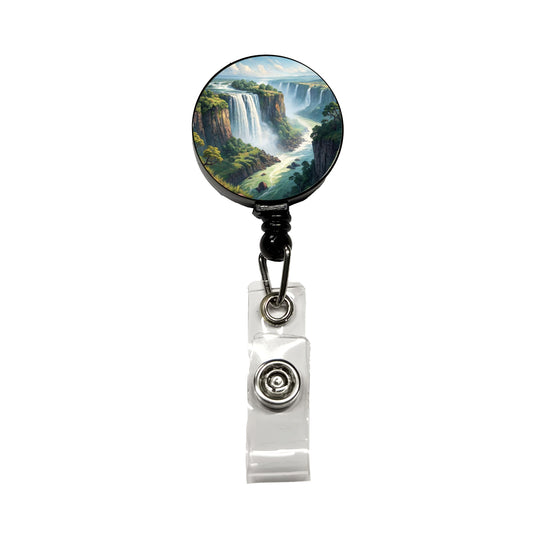 Victoria Falls Zimbabwe Zambia Africa Retractable ID Key Card Name Tag Badge Holder with Clip
