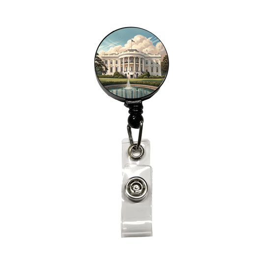 White House Washington DC Retractable ID Key Card Name Tag Badge Holder with Clip