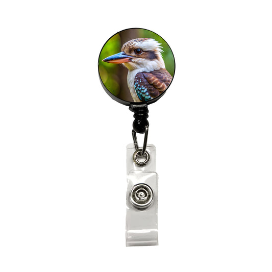 Australian Kookaburra Bird Retractable ID Key Card Name Tag Badge Holder with Clip