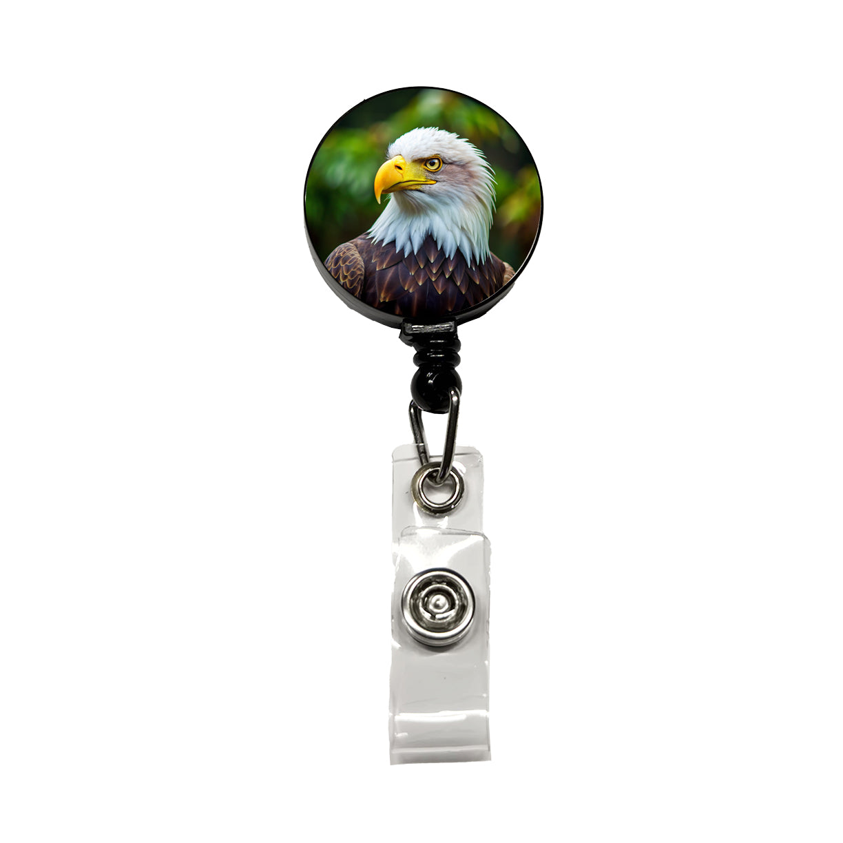 Bald Eagle Raptor Bird Of Prey Retractable ID Key Card Name Tag Badge Holder with Clip