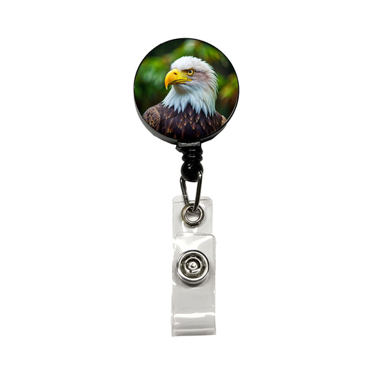 Bald Eagle Raptor Bird Of Prey Retractable ID Key Card Name Tag Badge Holder with Clip