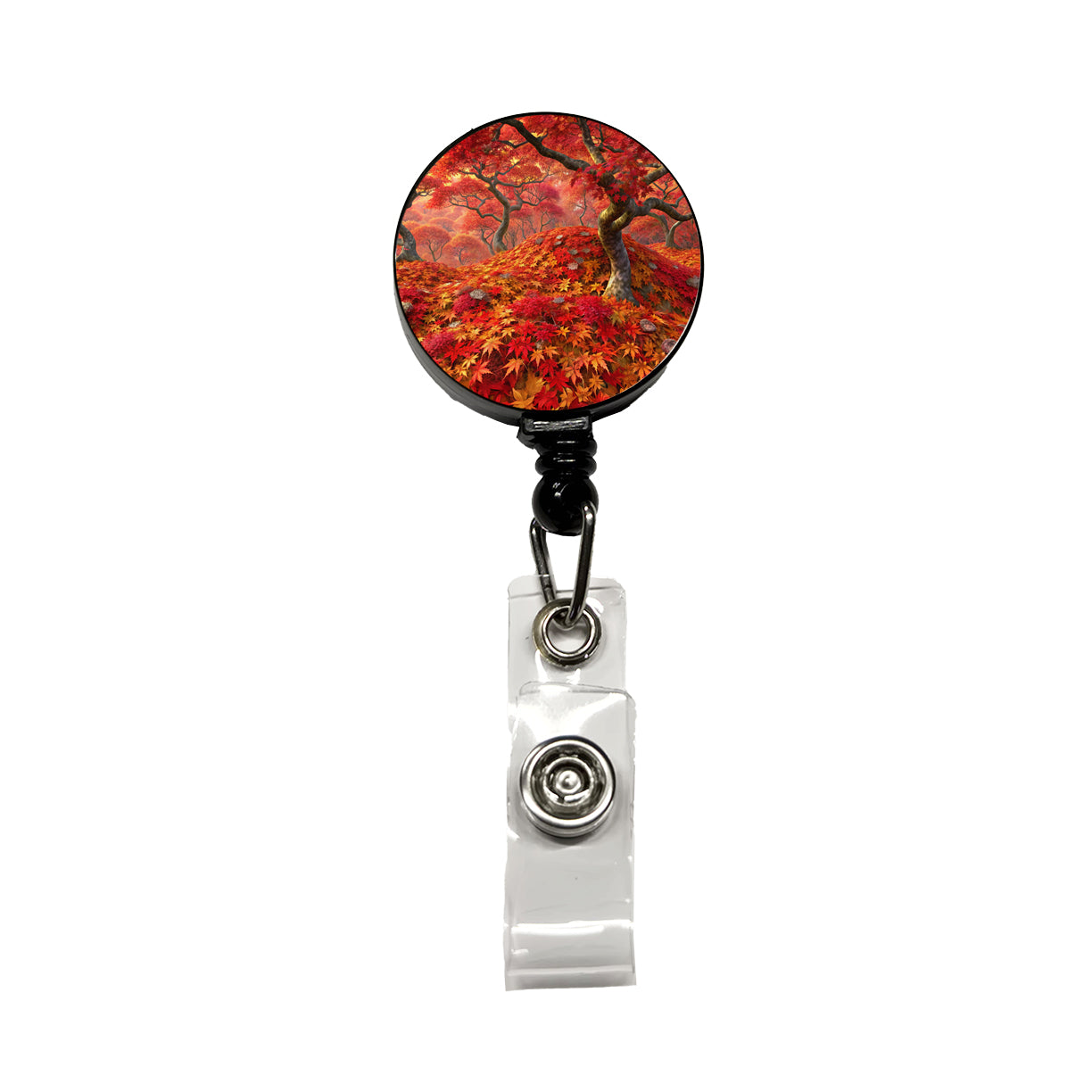 Beautiful Autumn Fall Leaves Retractable ID Key Card Name Tag Badge Holder with Clip