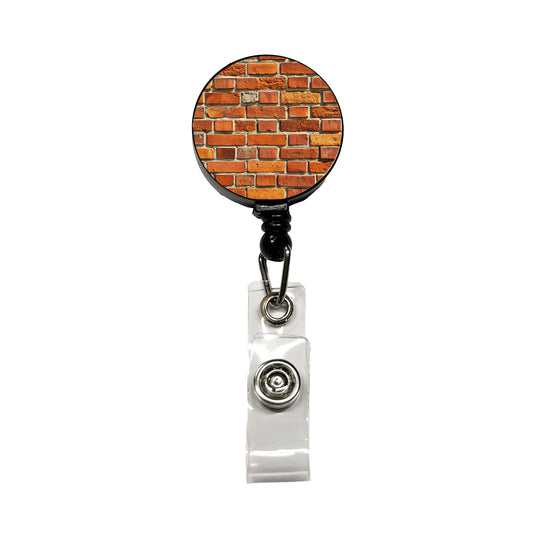 Brick Wall Pattern Retractable ID Key Card Name Tag Badge Holder with Clip