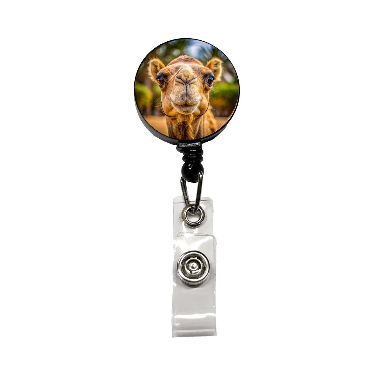 Camel Face Retractable ID Key Card Name Tag Badge Holder with Clip