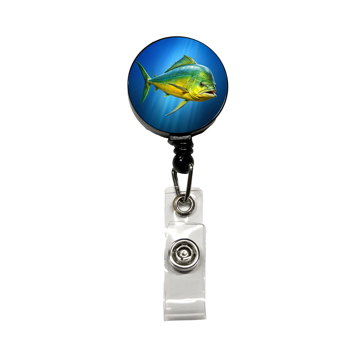 Dorado Fish Retractable ID Key Card Name Tag Badge Holder with Clip