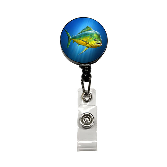 Dorado Fish Retractable ID Key Card Name Tag Badge Holder with Clip