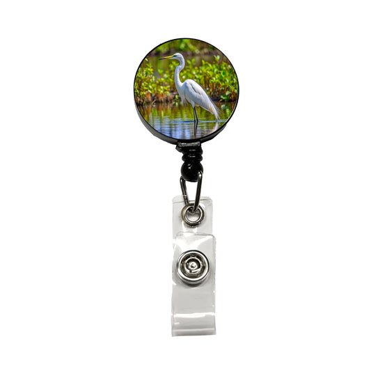 Egret Retractable ID Key Card Name Tag Badge Holder with Clip