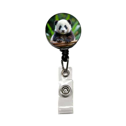 Giant Panda Baby Retractable ID Key Card Name Tag Badge Holder with Clip