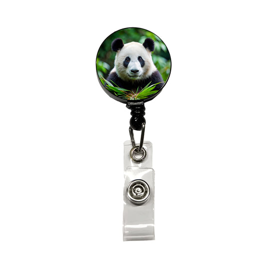 Giant Panda Retractable ID Key Card Name Tag Badge Holder with Clip