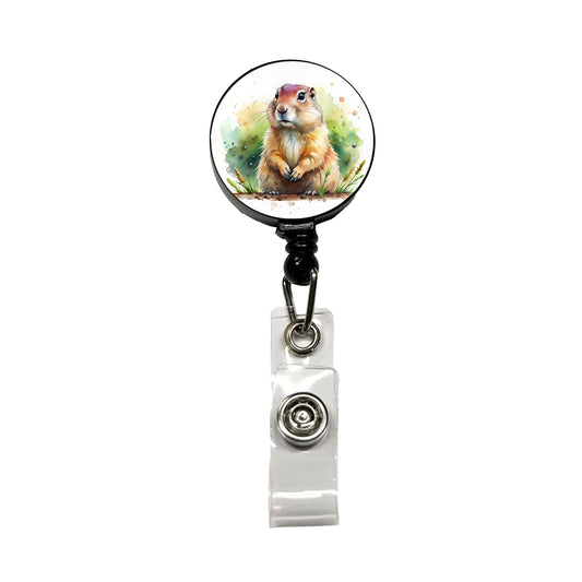 Gopher Watercolor Retractable ID Key Card Name Tag Badge Holder with Clip