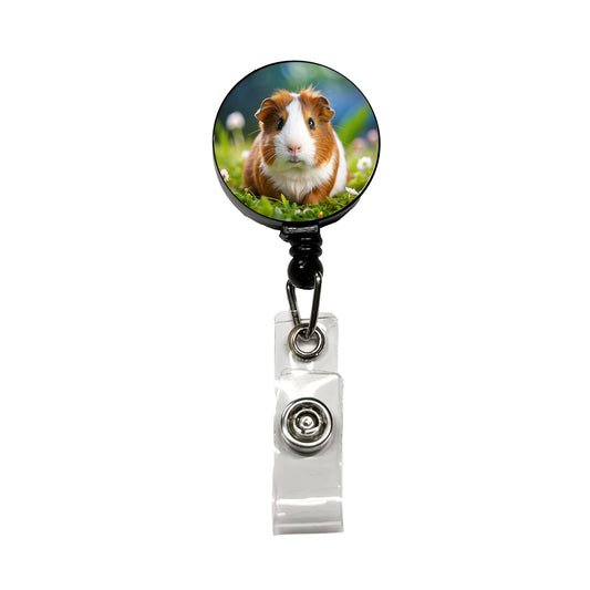 Guinea Pig Retractable ID Key Card Name Tag Badge Holder with Clip