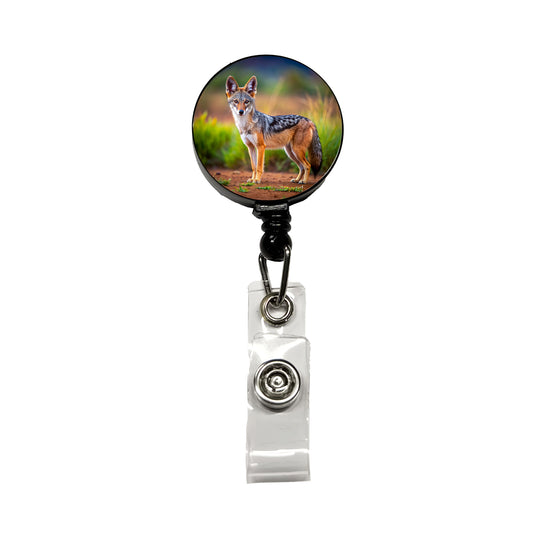 Jackal Retractable ID Key Card Name Tag Badge Holder with Clip